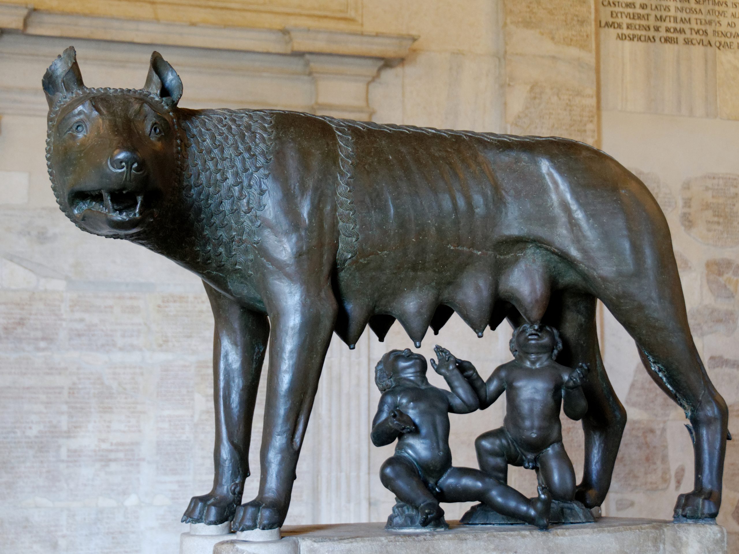 She-wolf symbol of Rome with Romulus and Remus